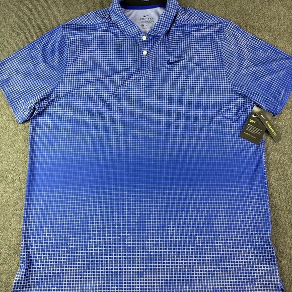 Nike Dri-Fit Standard Fit Mens Short Sleeve Golf Polo Shirt Size XL Blue - Picture 2 of 9